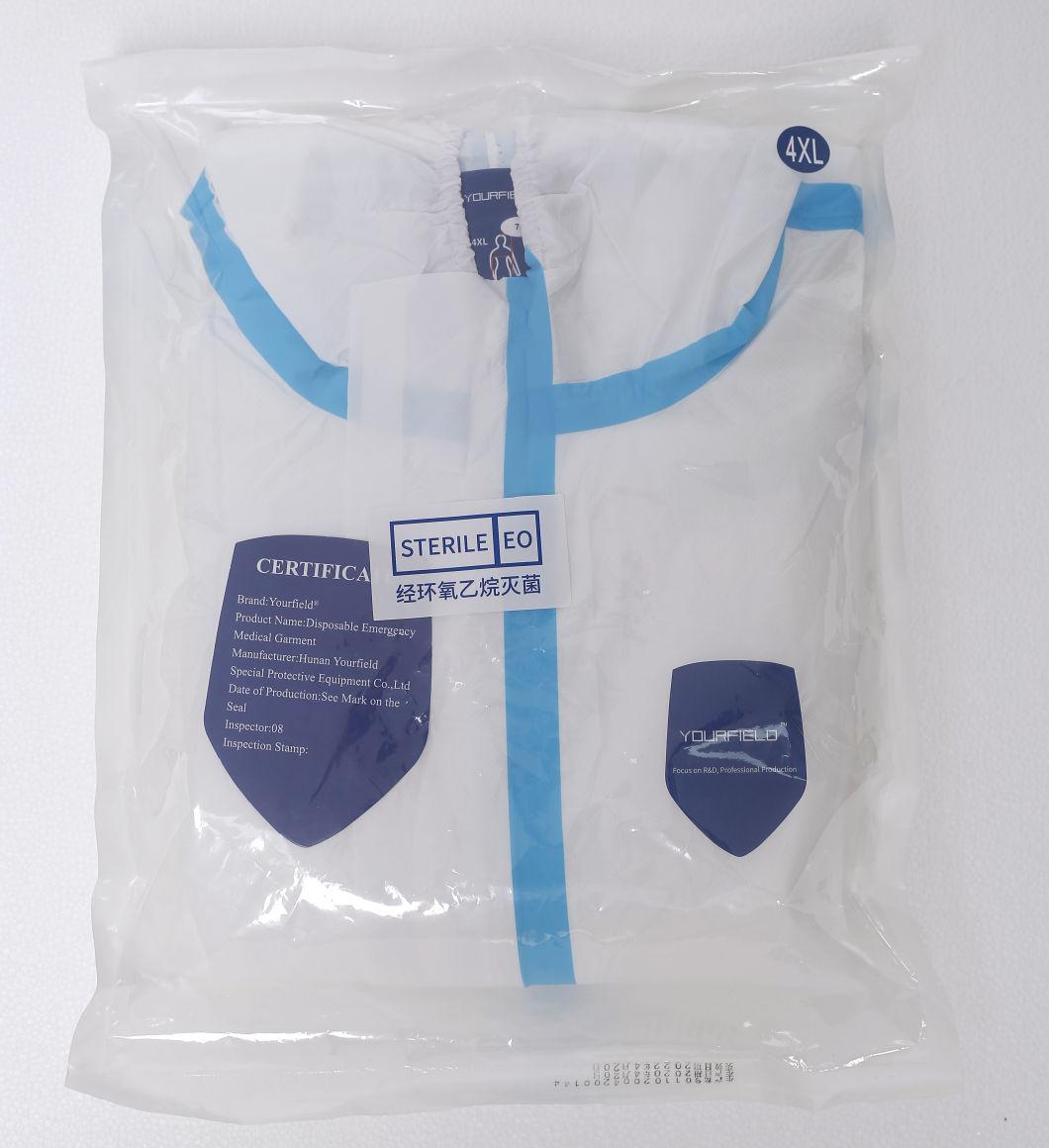 75GSM Sterile Disposable Medical Protective Coverall with Boot Cover