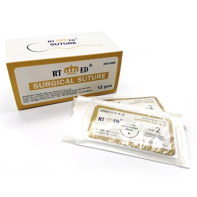 Medical Sterile Absorbable Chromic Catgut Surgical Sutures with Needle