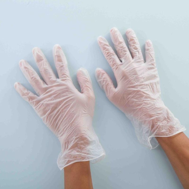 PVC Blue Vinyl Gloves Powdered, Disposable Medical PVC Gloves