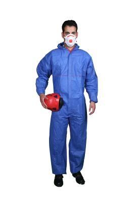 Type 5-6 Non-Woven SMS Coverall Suits with Stitched Seams