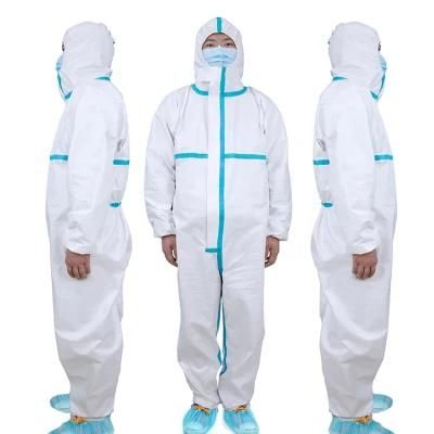 Durable PP+PE Fabric Disposable Coveralls Protective Clothing