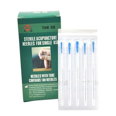 Chinese Traditional Single Use Silver Plated Handle Acupuncture Medical Needles with Paper Plastic Tubes