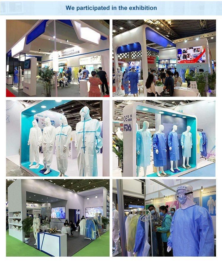 Waterproof Coverall Protective Disposable Isolation Overall Gowns Protective Clothing for Visitor