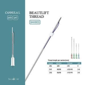 Cannula L Barbed Thread 19g 100mm Face Lifting Thread Pdo Pcl Thread