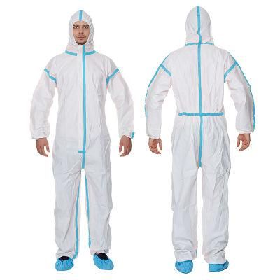 Type 456 Certified Disposbale Coverall Microporous Sealed Tape Medical Suit CE