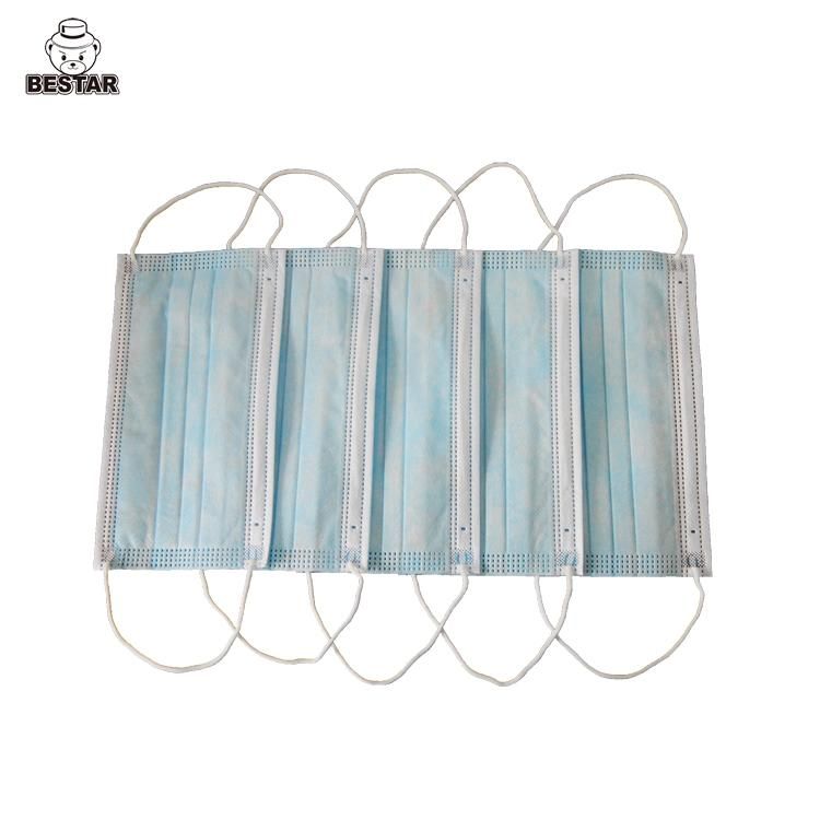 CE Certified Nonwoven Disposable Type Iir En14683 Bfe99% Fluid Resistant Surgical Medical Face Mask with Earloop China