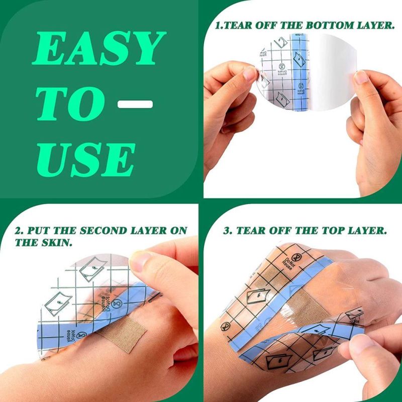 50 Pieces Shower Waterproof Patch Transparent Stretch Adhesive Bandage Waterproof Clear Adhesive Bandages Tattoo Protective