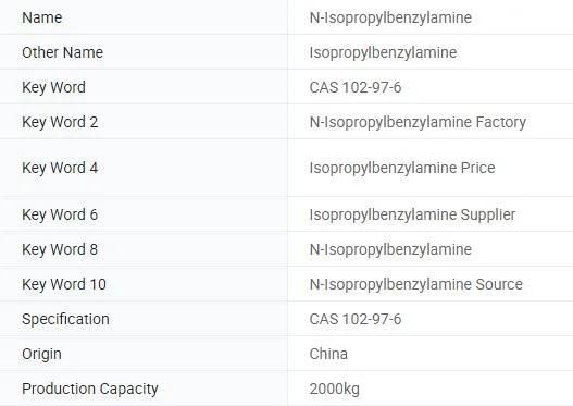 N-Isopropylbenzylamine 102-97-6/C10h15n/Organic Materials/Amino Compounds/Intermediates