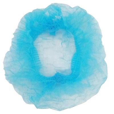 Disposable PP Non Woven Clipcap Bouffant Head Cover Elastic Hair Hat Round Mob Cap