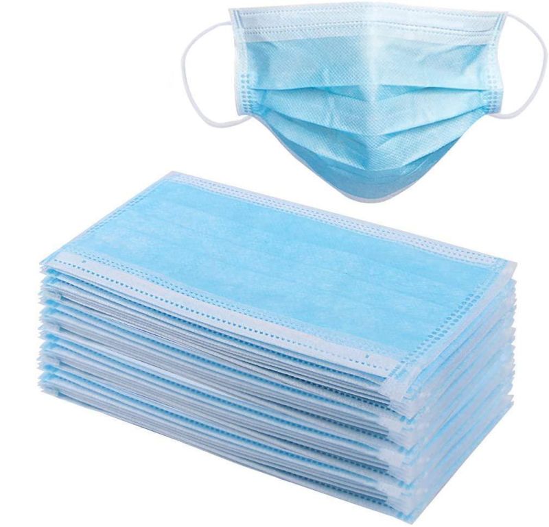 in Promotion FDA 510K CE En14683 Approved Anti Virus Dust 3 Ply Non Woven Fabric Blue Disposable Hospital Medical Protective Face Mask