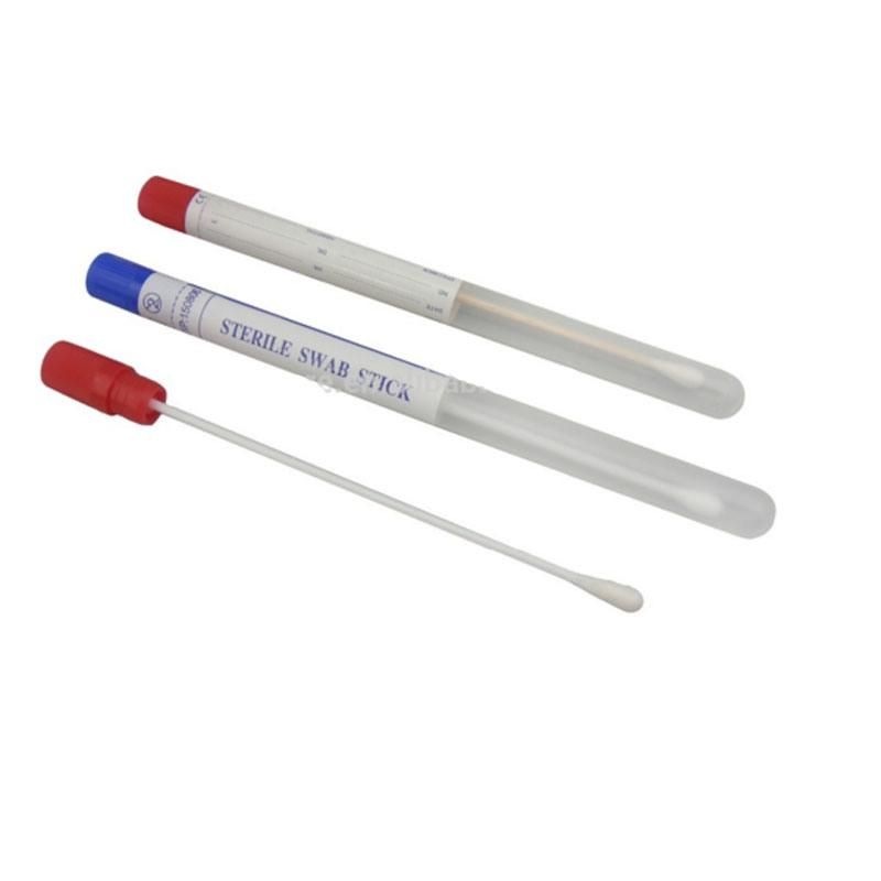 Sterile Disposable Micro Cotton Plastic Wooden Stick Sample Collection Nasal Oral Swabs with Tube