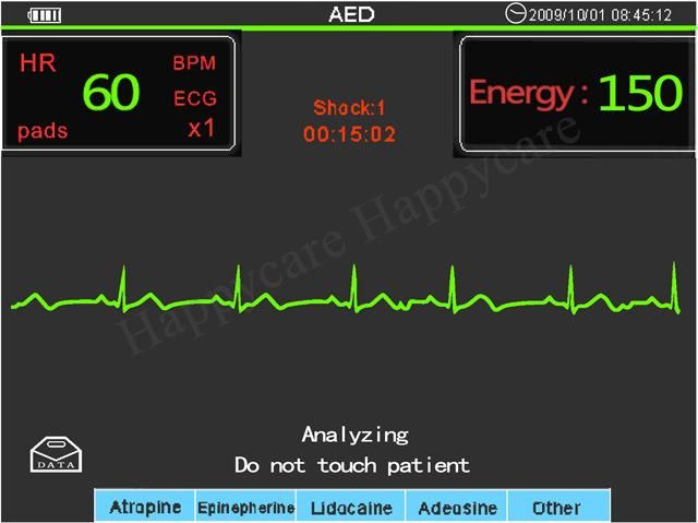 Hc-C018 Aed Bls Defibrillator Acls Monitor Price with ECG and SpO2