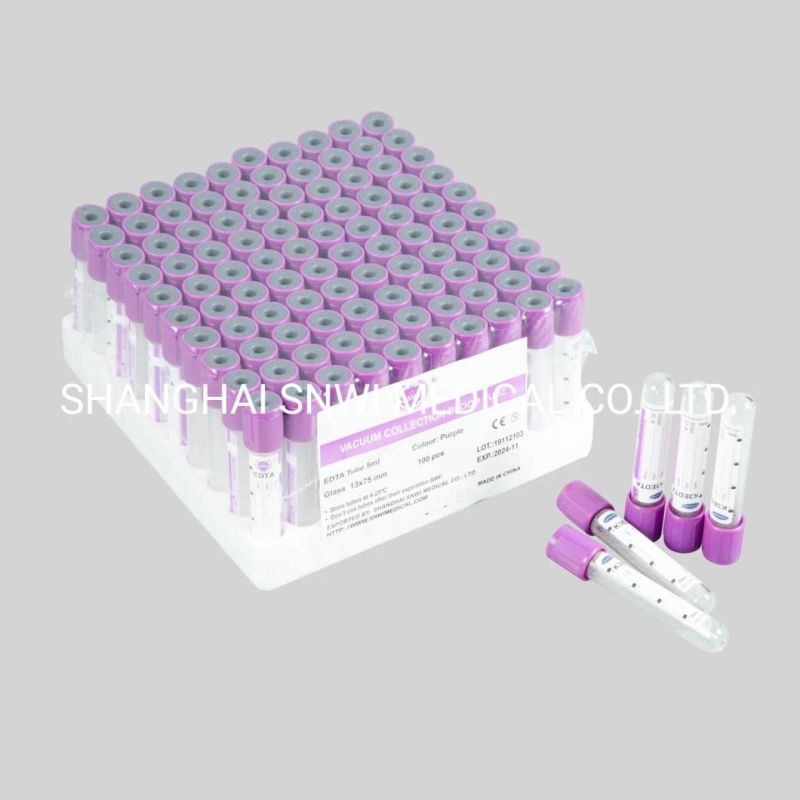 High Quality Medical Supply Glass Pet Additive EDTA K2 K3 Blood Collection Vacuum Blood Collection Tube Blood Test Tube for Medical Lab
