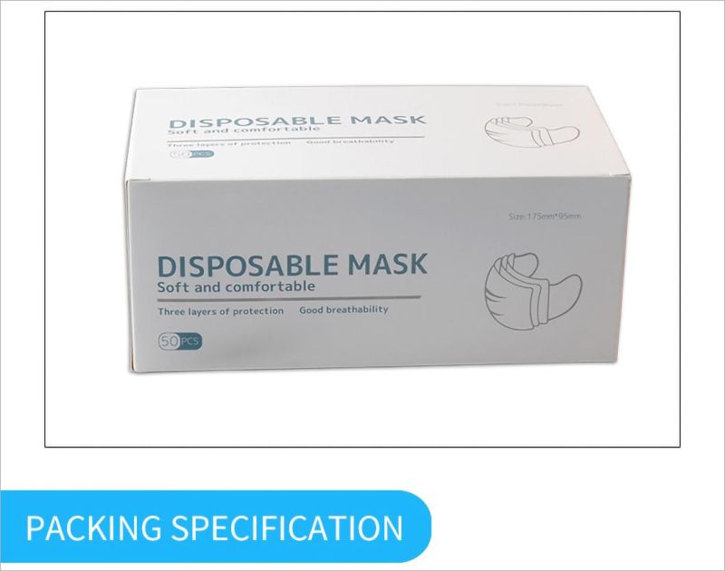 CE FDA Certified Medical Hospital Surgical 3ply Disposable Non-Woven Face Mask Respirator