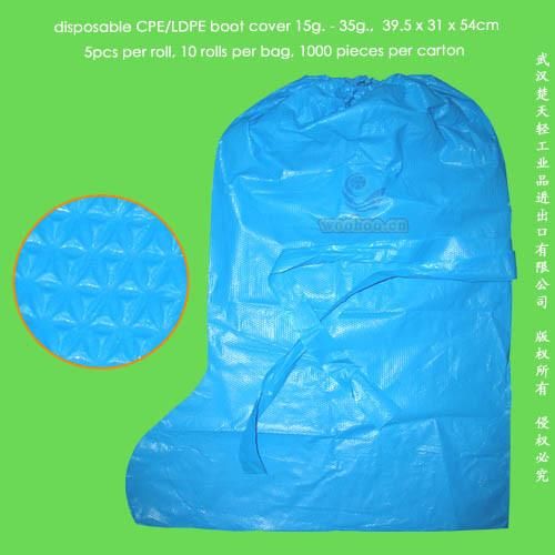 Waterproof/Plastic/Polyethylene/Poly/HDPE/LDPE/CPE/PP+PE/PE Disposable Boot Cover for Medical & Surgical Sectors