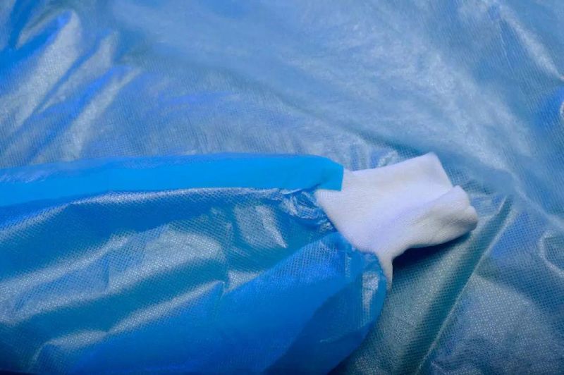 Disposable Medical Isolation Gown, 45 Grams of Pppe Non-Woven Fabric, AAMI Bp 70 Level3