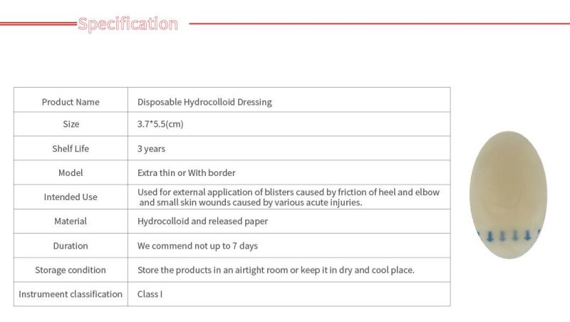 Material Hydrocolloid Dressing for Primarily Heel or Elbow Wound Price