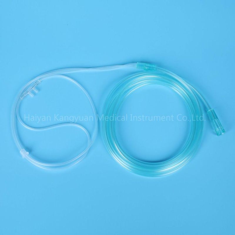 Medical Oxygen Nasal Cannula PVC Transparent Tube Medical Supply Soft Tip Oxygen Cannula Curved Prong Disposable