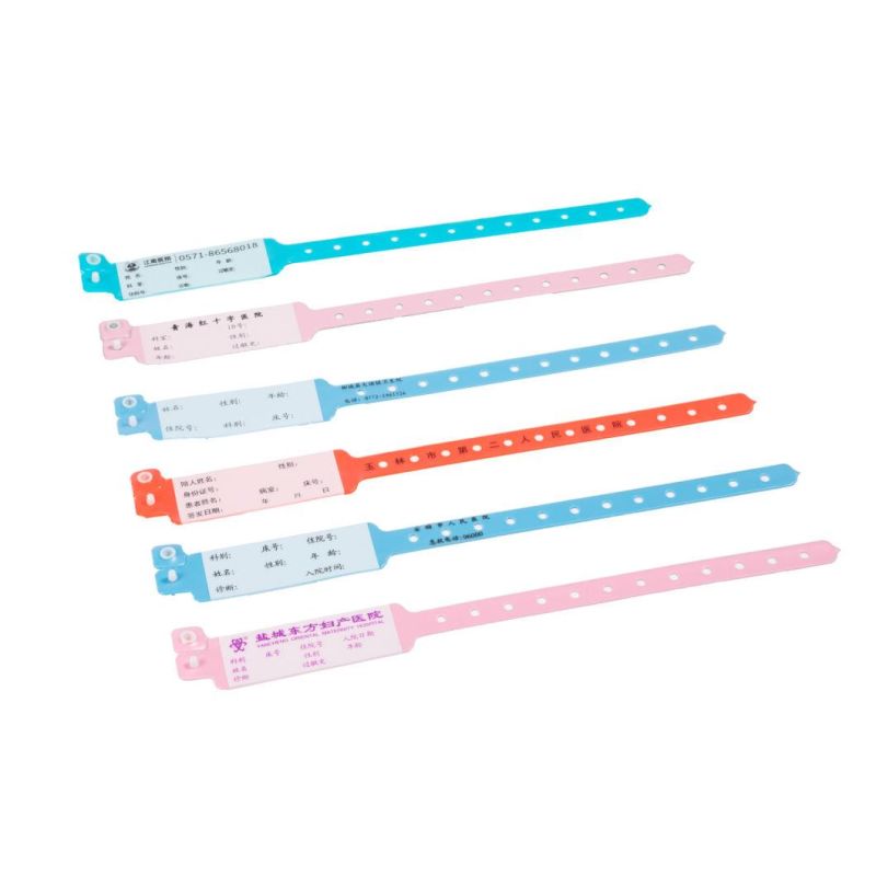 Disposable Hospital Written on PVC ID Wristbands for Adult