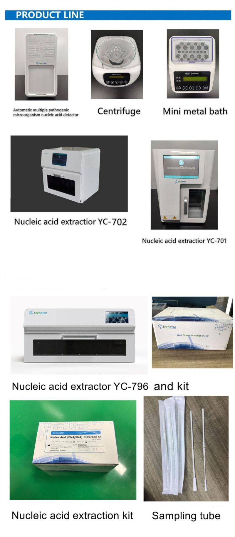 Techstar PCR Sample Collection Viral Transport Media Tube and Swab with CE