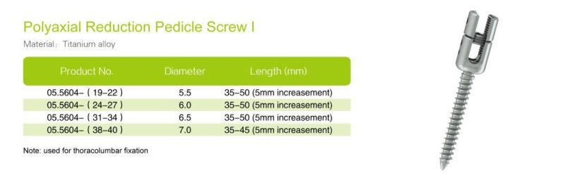 Monoaxial&Polyaxial Reduction Pedicle Screw I Spine Screw Factory Price