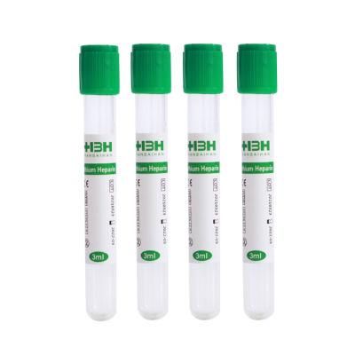 Factory Direct Sale Plastic Green Gel Lithium Plasma Heparin Tube in Immunology Examination