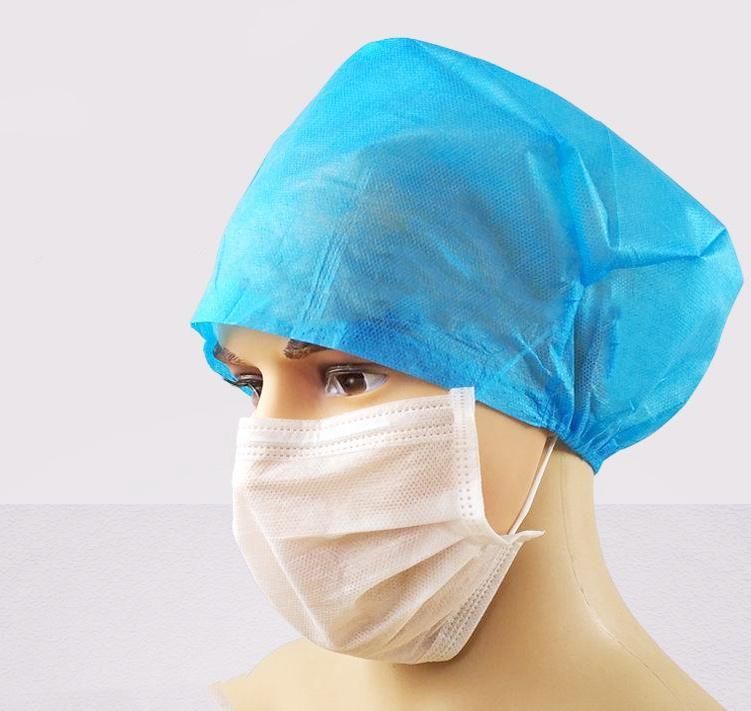 Cap Surgical Disposable SMS Medical Bouffant Doctor Cap with Elastic or Ties From Factory