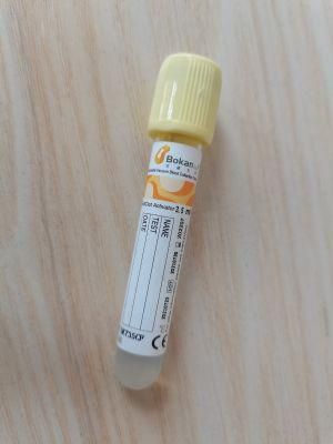 Medical Use Disposable Yellow Cap Top Gel and Clot Activator Sst CE Certificated Lab Vacuum Blood Collection Tube