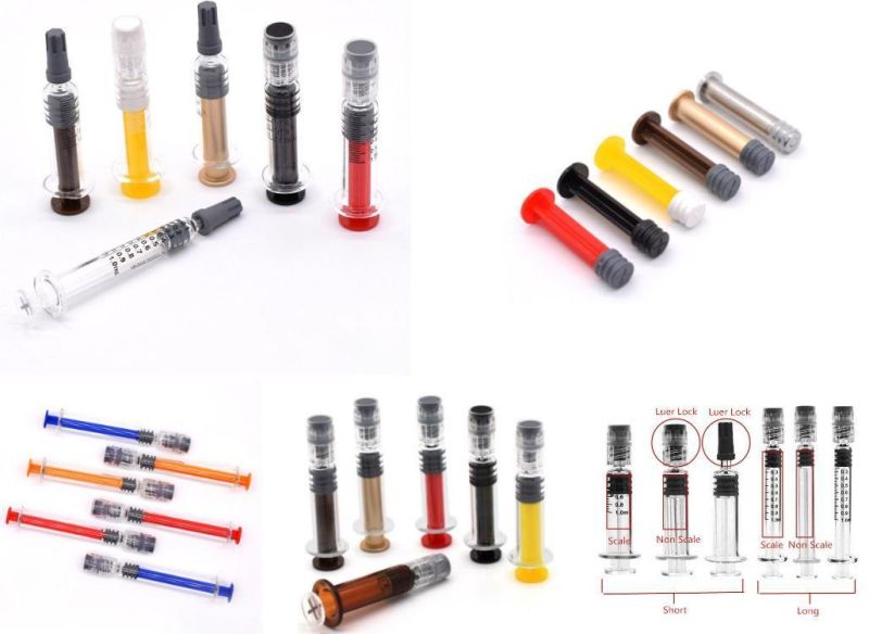 Custom Logo Packaging Distillate Oil Prefilled Luer Lock Concentrates Syringes Oil Glass Syringe1ml