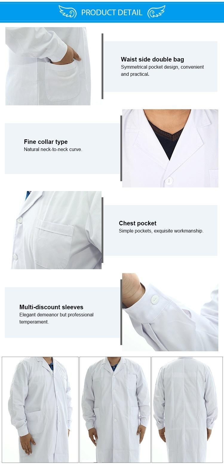 Free Sampletraditional Cotton White Doctor′ S Uniform Lab Coat Healthcare Coat