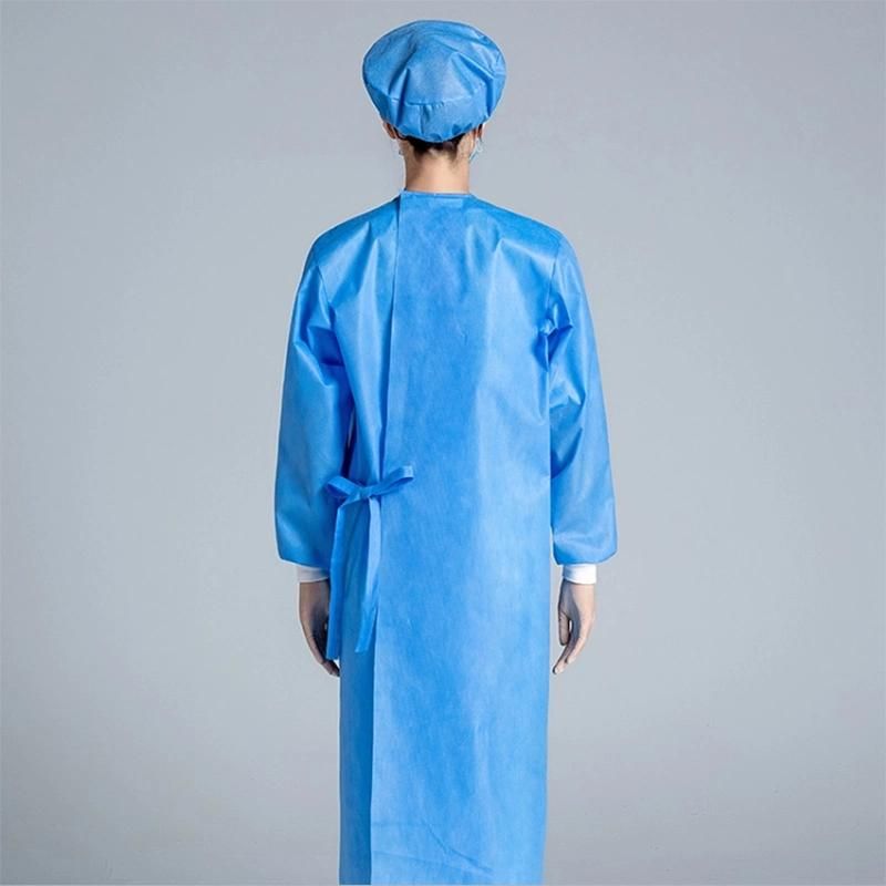 Disposable Nonwovens Protective Gown AAMI PP+PE Isolation Clothing