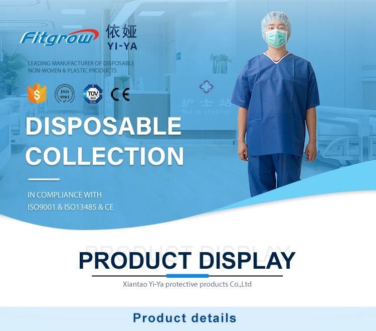 Nonwoven Disposable Medical Use V-Style Scrub Suit Nurse Uniform