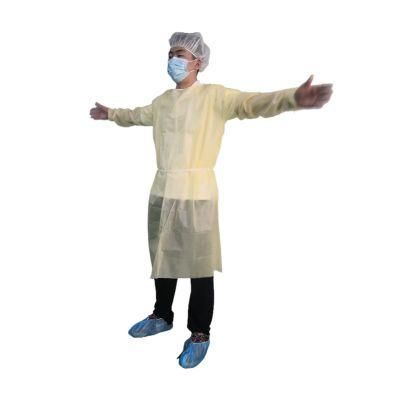 Guardwear Isolation Gown Level1 Waterproof Surgical Gown Yellow Non-Woven Disposable PP+PE Isolation Gown