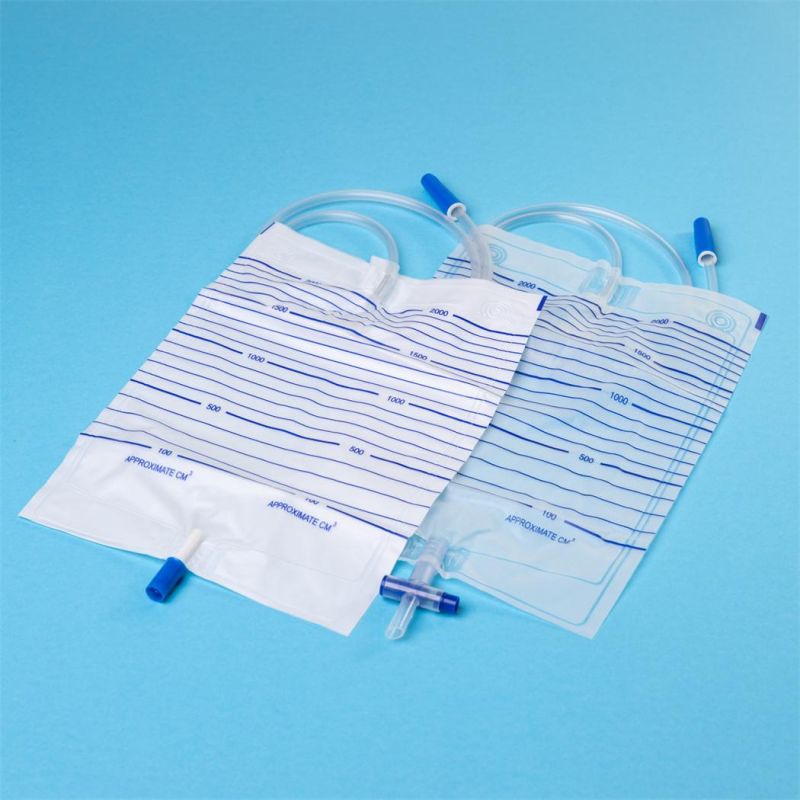 Medical 2000ml Urinary Drainage Bag Urine Bag with Push/Pull Valve for Adult