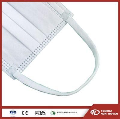 Medical New Design Ready to Ship Disposable 3 Ply Surgical Non-Woven Face Mask with Widen Flat Elastic Ear-Loop