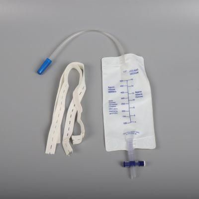 500ml Rectangle PVC Medical Economic with Two Comfort Latex Free Straps Urine Leg Bag