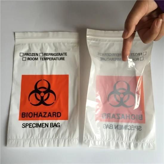 3/4layers 95kpa Laboratory Plastic Zip Lock Biohazard Specimen Transport Bags