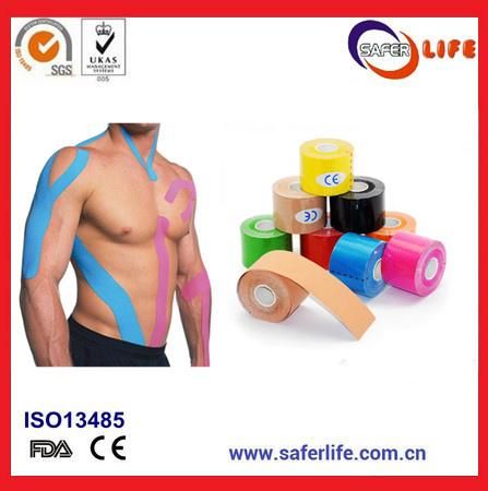 2019 Saferlife Hot Sale Color Elastic Cotton Kinesio Tape 5cm X 5m for Sports Muscle Therapy