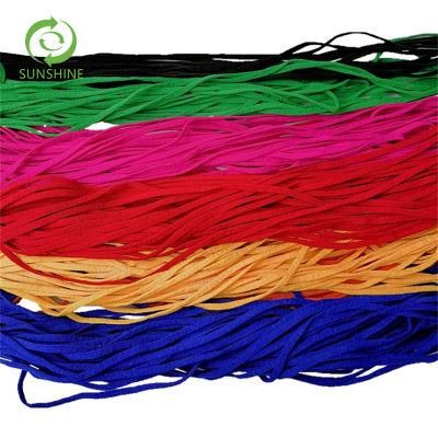 Soft Round and Flat Nonwoven Fabric Earloop Colorful Elastic Nylon Polyester Earloop for Mask