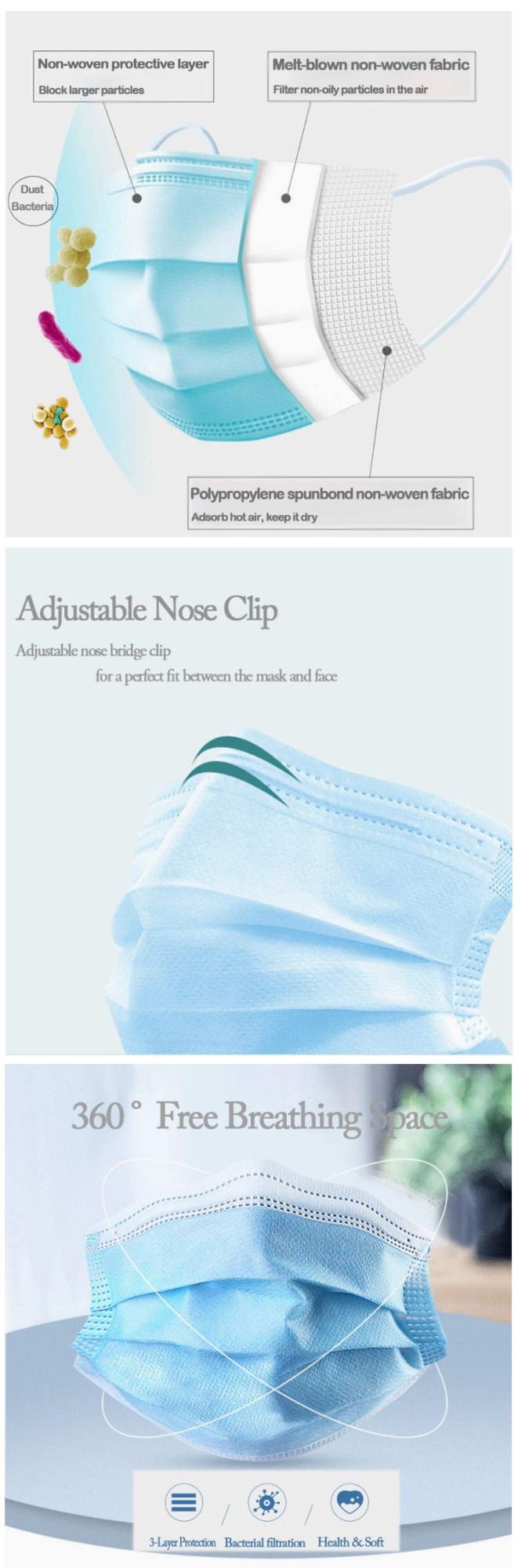 Fast Delivery 3ply Disposable Medical Face Mask with Certificate