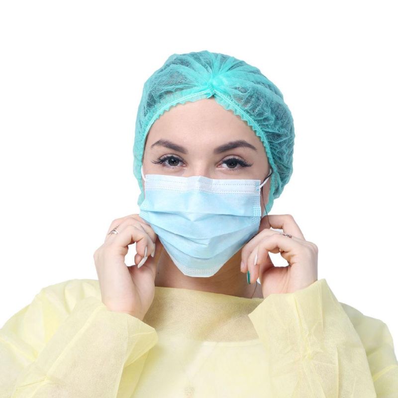 High Filtration Non Woven Fabric Disposable Surgical Mask with Nose Clip for Unisex