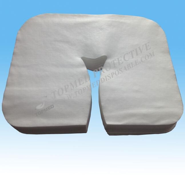 White Spunlace Face Rest Cover with Hole Massage/Beauty Salon