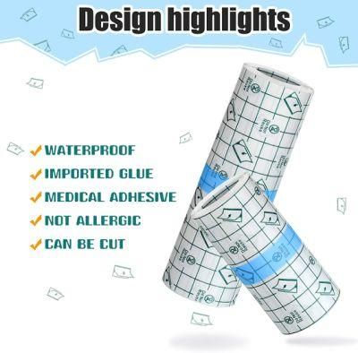 50 Pieces Transparent Stretch Adhesive Bandage Waterproof Transparent Film Dressing Bandages 4 X 4.75 Inches Clear Adhesive