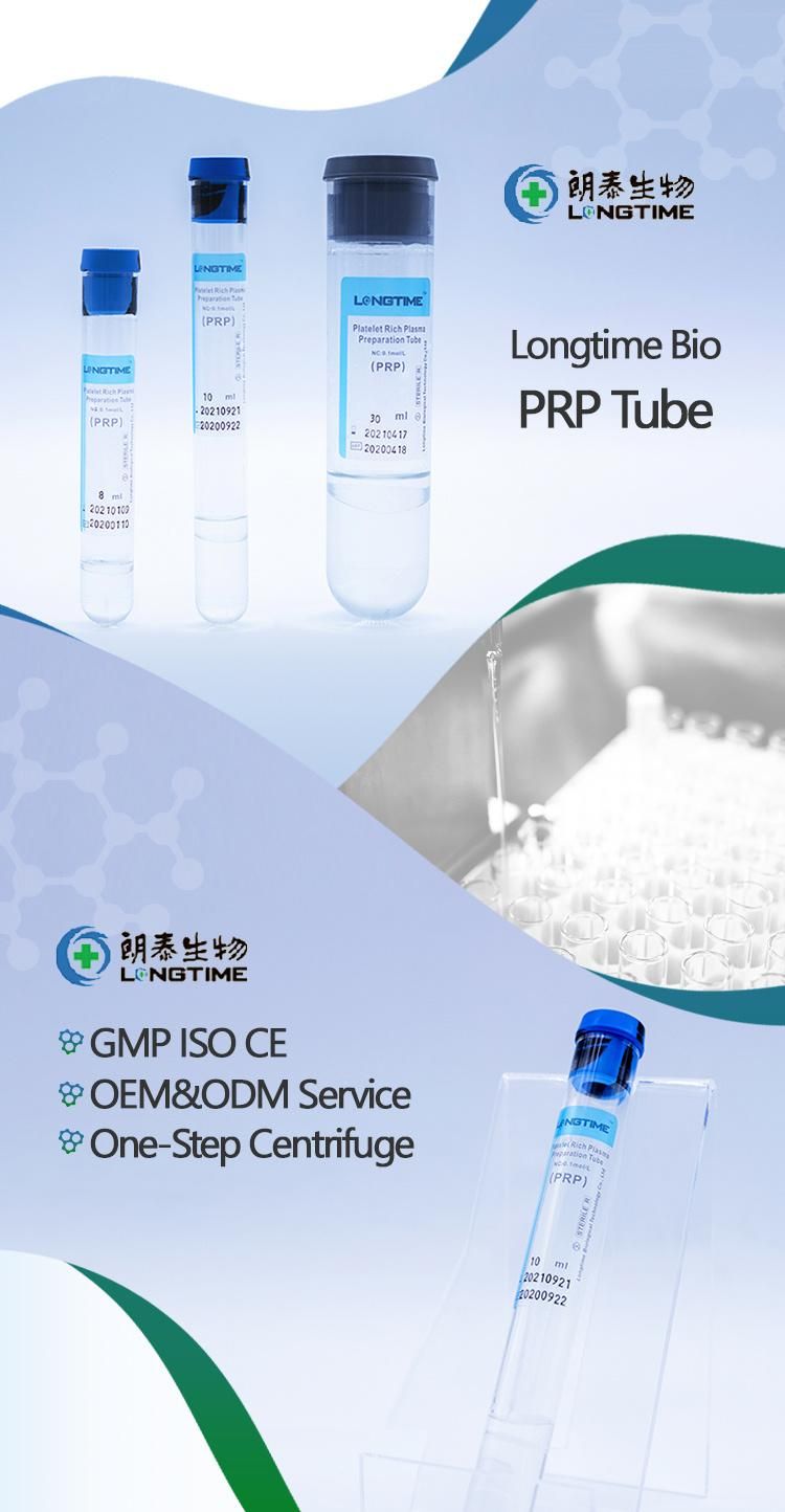 Longtime Centrifuge Laboratory Hair Prp Tube with Anticoagulant Sodium Citrate Nc