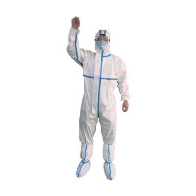 Guardwear OEM Hooded Chemical Suit Disposable Protection Chemical Protective Microporous Non-Woven Coverall