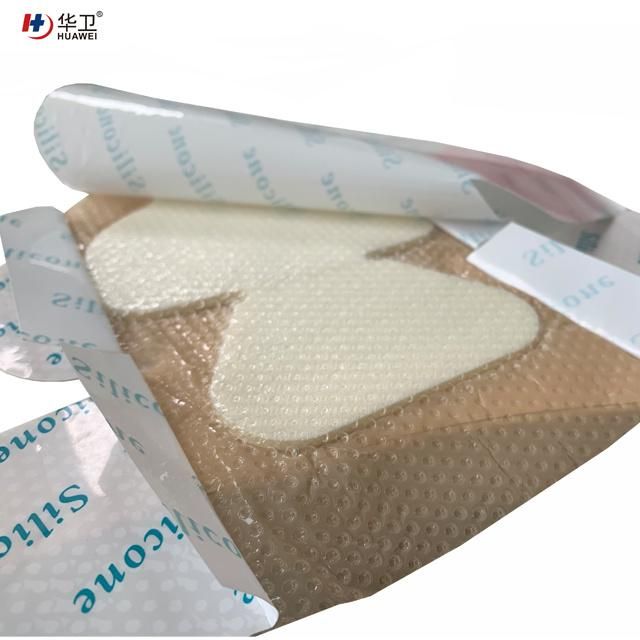 Medical Adhesive Silicone Wound Dressing with Thinner Border