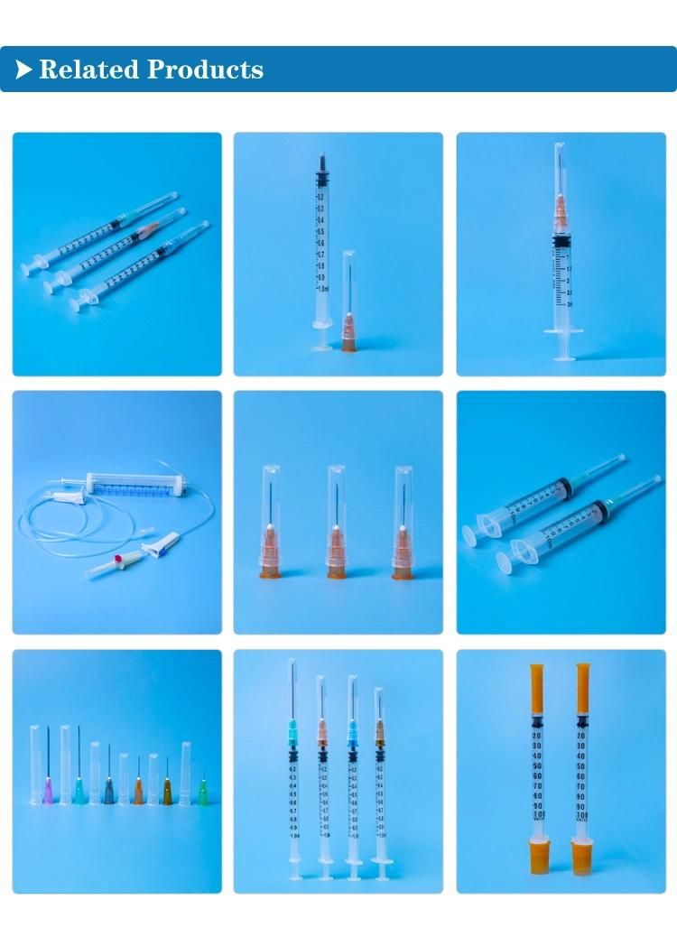 Luer Lock 1 Ml, Disposable Sterile Syringe with Needle Made of Medical PP in Stock