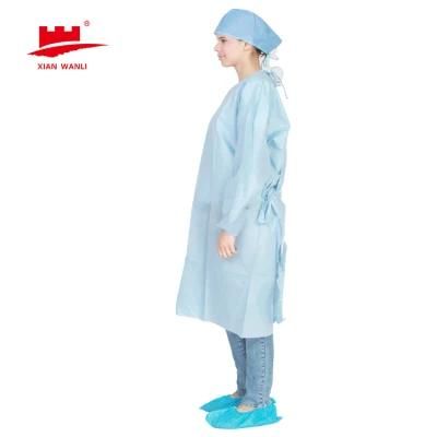 Factory Supply Discount Price AAMI Level 2 Yellow Elastic Cuff Surgical Isolation Gown Patient Long Sleeves Disposable