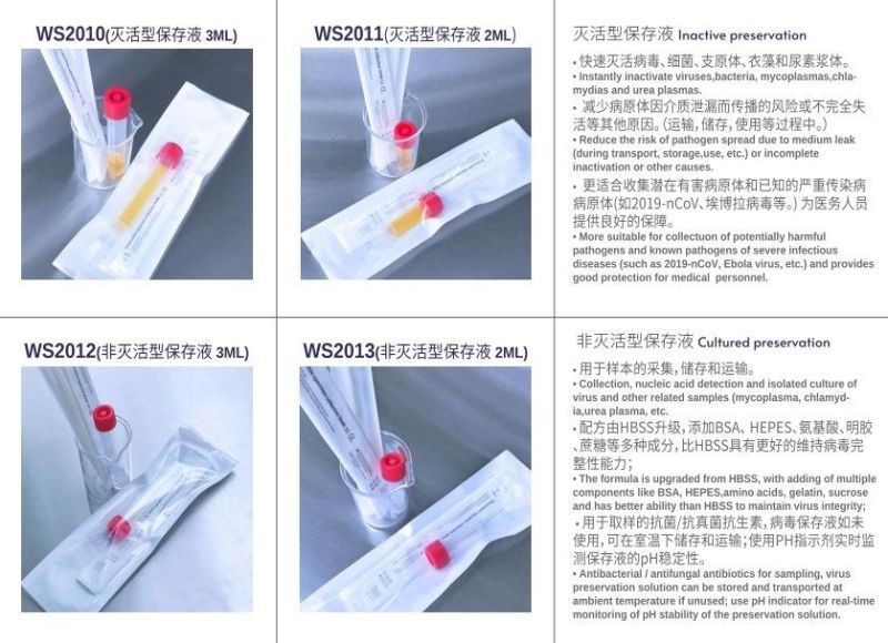 Disposable Viral Sampling Test Kits Nasal Swab Rna Virus Tube