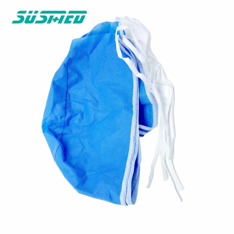 Surgeon Caps Disposable Non Woven Blue Surgical Doctor Cap for Hospital